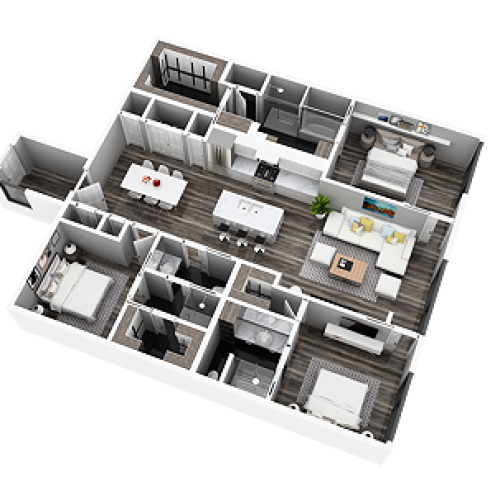 Luxury Highland Park Apartments in Dallas, TX in Highland Park. 1900 Square Foot Three Bedroom