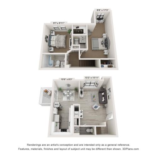 Renovated 2 bed 1.5 bath 1,100 sf