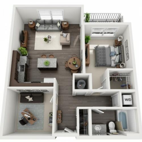 A3- ONE BEDROOM ONE BATH WITH DEN