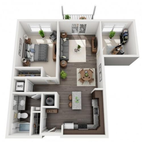 A2.1- ONE BEDROOM ONE BATH WITH DEN