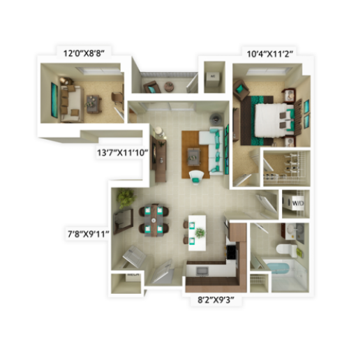 1 bedroom with 1 bathroom