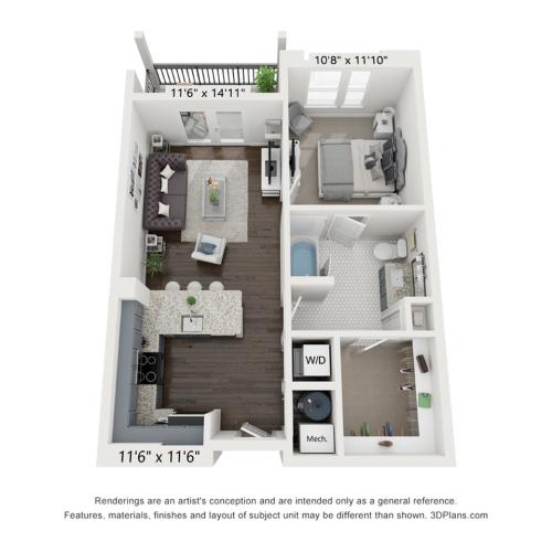 The Presley 2 Bed Apartment The Sound at Pennington Bend