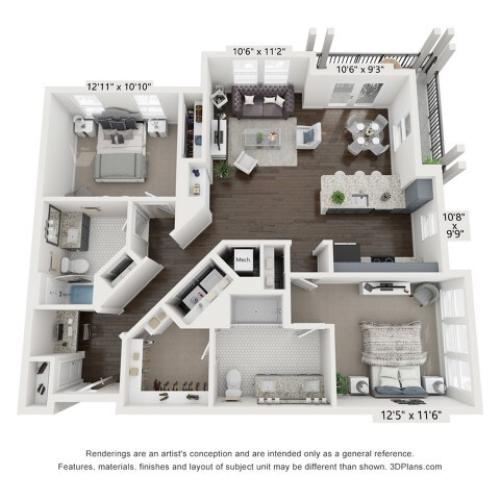 The Dylan 1 Bed Apartment The Sound at Pennington Bend