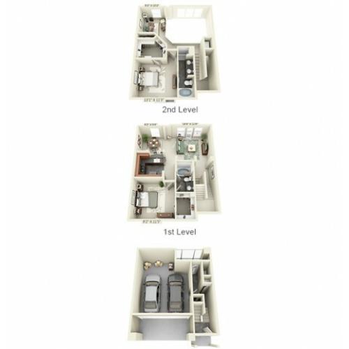 Two Bedroom Two Bathroom floor plan