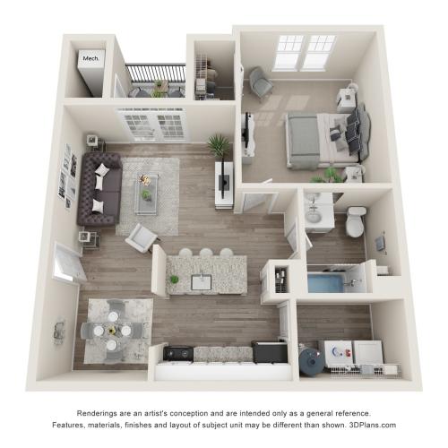 1 Bedroom/ 1 Bathroom