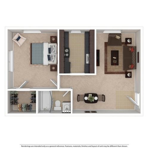 Lakeview 1BD 1Bath 595sqft
