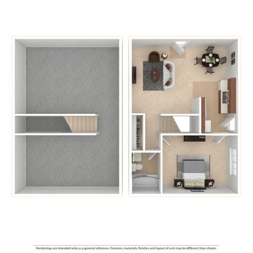 WaltonHeights 1BD 1.5Bath 680sqft