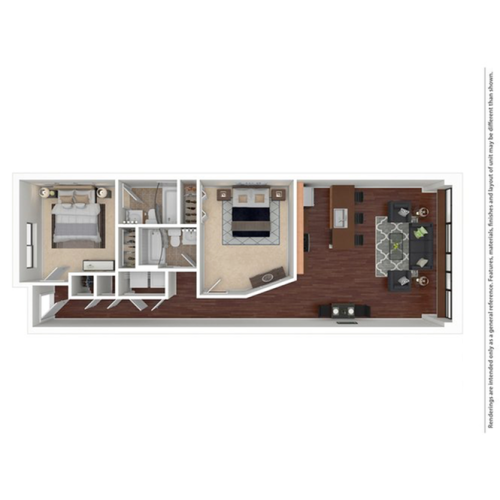 2 Bed 2 Bath 1070 sqft