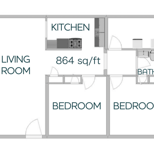 2 Bedroom/1 Bath