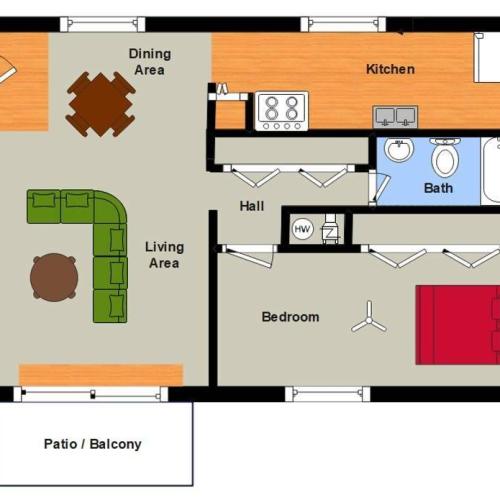 1 BR 1 Ba Flat