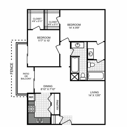 2 Bedroom / 2 Bath | 2 Bed Apartment | Hunter's Glen Apartments