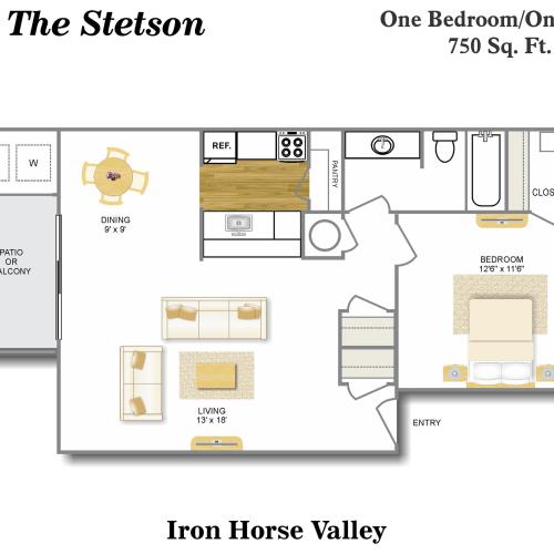 B2 The Wrangler 2 Bed Apartment Iron Horse Valley Apartments