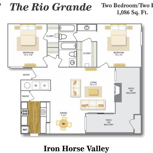 A7 The Stetson 1 Bed Apartment Iron Horse Valley Apartments