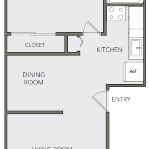 The Flyer 1 BR 1 Bath 550 SqFt
