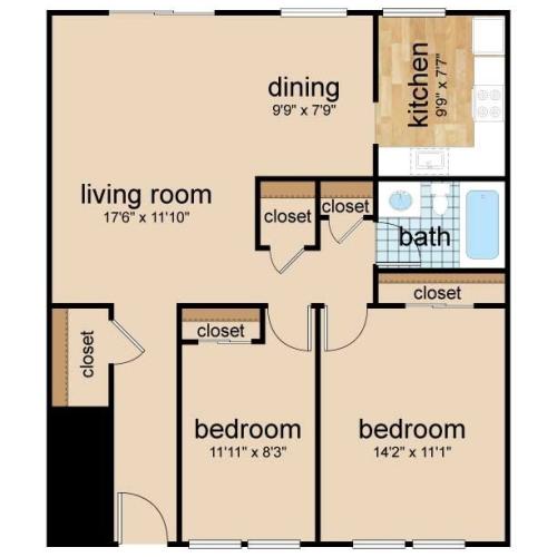 2 Bedroom 1st