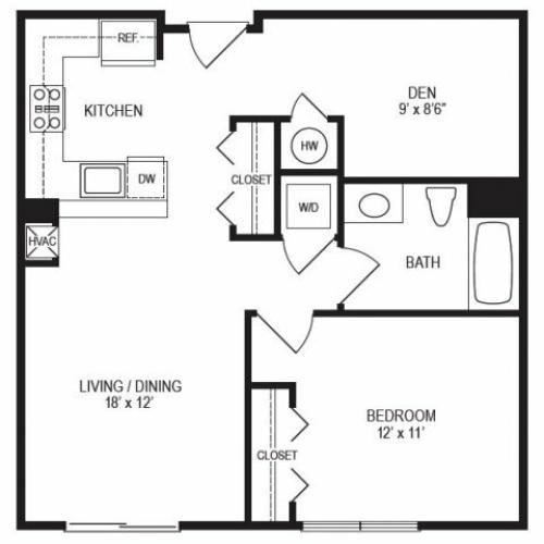1 Bedroom Floor Plan | Rumney Flats 2