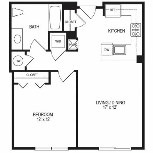 1 Bedroom Floor Plan | Rumney Flats 4