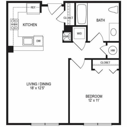 1 Bedroom Floor Plan | Rumney Flats 6