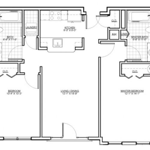 Floor Plan 9 | Luxury Apartments Malden MA | Wellington Parkside