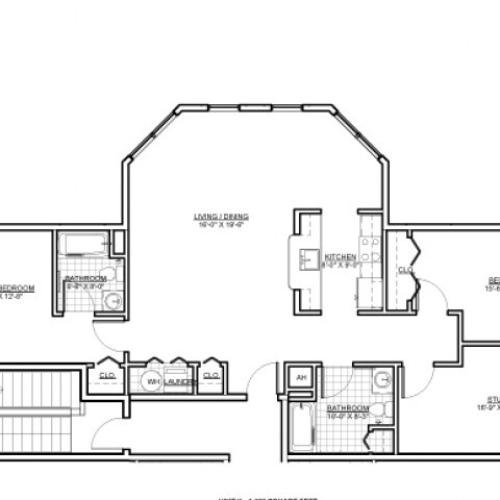 Floor Plan 13 | Luxury Apartments Medford MA | Wellington Parkside
