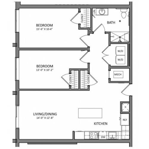 Floor Plan 9 | Apartments For Rent North Of Boston | Link 480