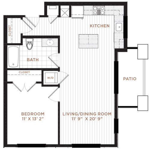 Floor Plan 3 | Nashua NH Apartments | Corsa