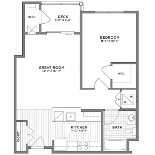 1 Bedroom Floor Plan | Luxury Apartments Weymouth MA | The Gradient	1 Bedroom Floor Plan | Luxury Apartments Weymouth MA | The Gradient