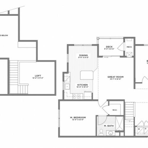 2 Bedroom Floor Plan | Weymouth MA Apartments For Rent | The Gradient