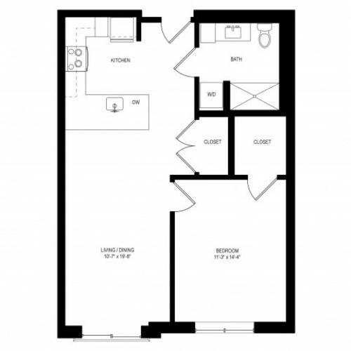 1 Bed Floorplan