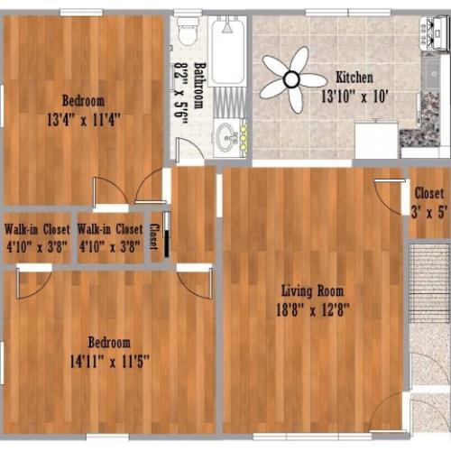 One Bedroom 1 Bed Apartment Lawrenceville Gardens