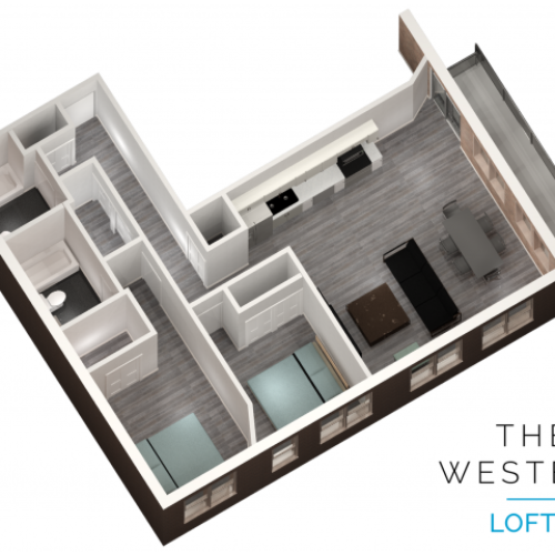 2 bedroom 2 bathroom at The Western