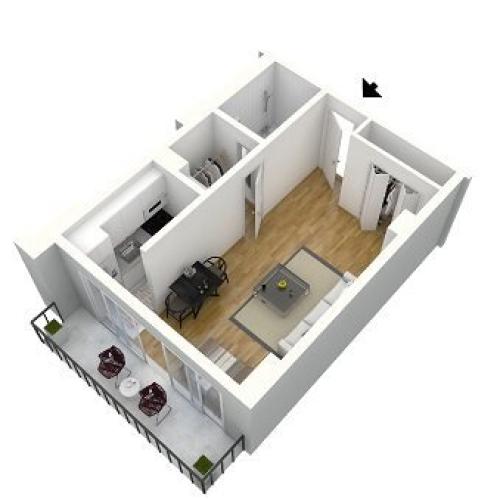 B2 2 Bed Apartment Monticello at Southern Towers