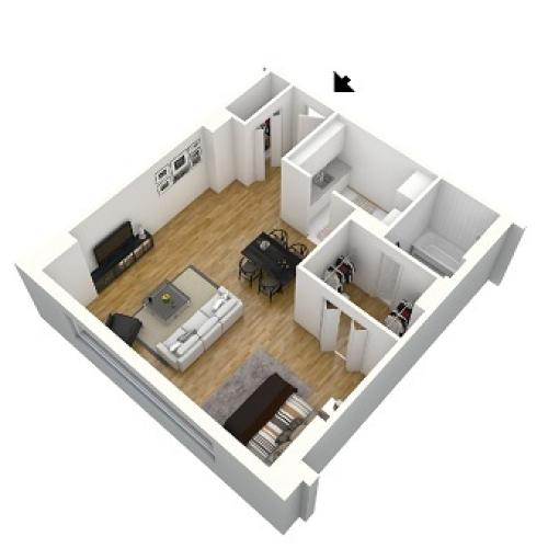 B2 2 Bed Apartment Monticello at Southern Towers