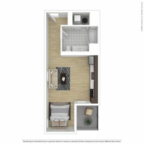 Studio/1 Bath
