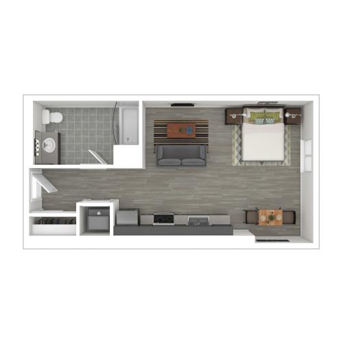 440 SF Studio Apartment