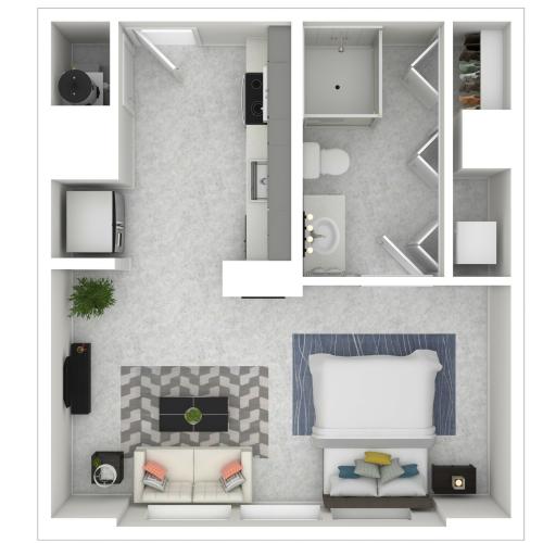 Studio / 1 Bathroom