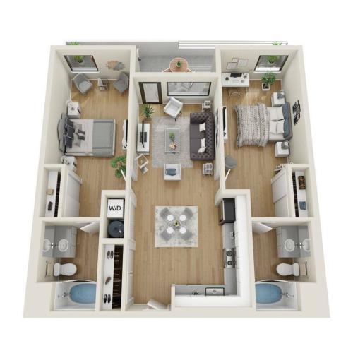 930 1 Bed | 1 Bath Floor plan