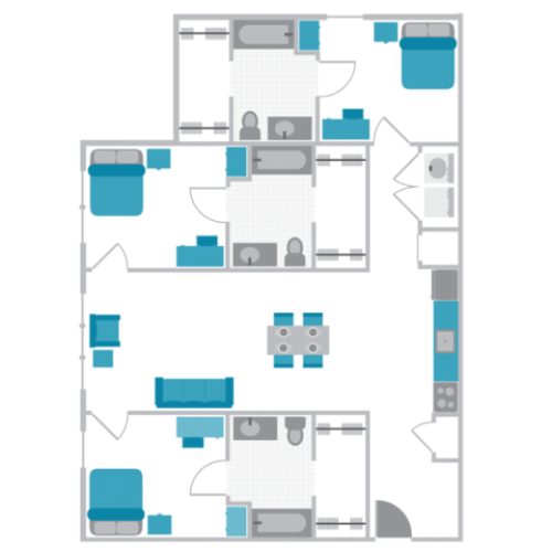 2BR/2BA Upgraded 2 Bed Apartment The Grove at Pullman