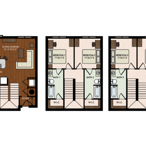 4BR/4.5BA - 3 Level Townhome