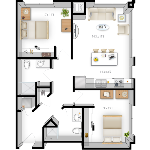 2BR/2BA - Aerial A