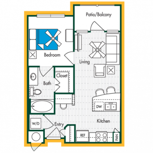 1BR/1BA - A1