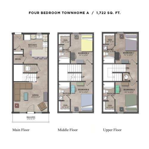 4 BR Townhome