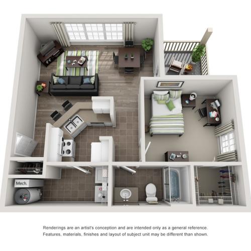 1BR/1BA - HB