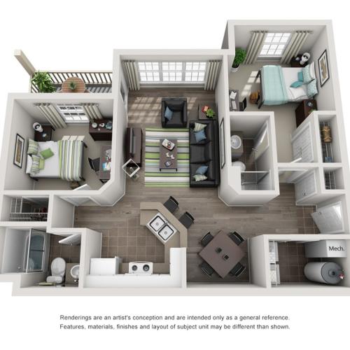 2BR/2BA - F