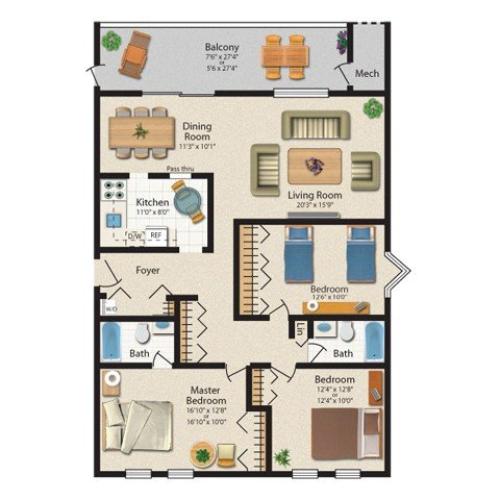 RUXTON 2 Bed Apartment Twin Ridge Apartments I