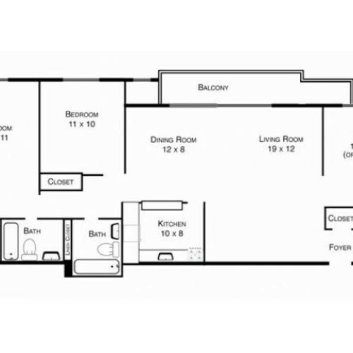 2BR/2BA with Den