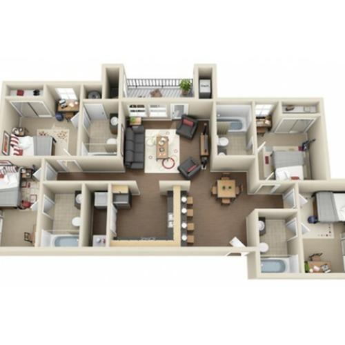 4 Bedroom, 4 Bathroom Premium