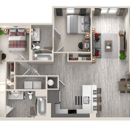 3 Bedroom, 3 Bathroom C Floorplan