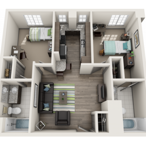 2 Bedroom Floor Plan