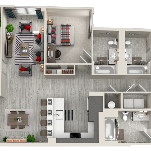 4 Bedroom, 4 Bathroom Floorplan A.3